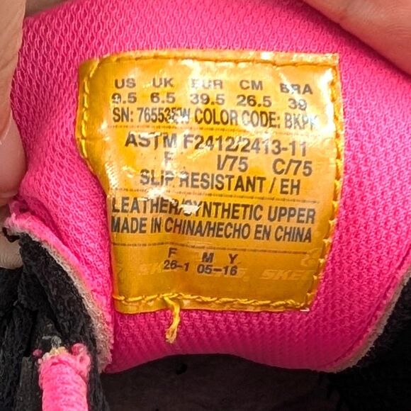 Sketchers Womens Work Synergy Black Pink Sandlot Alloy Toe Safety Shoe Size 9.5 - Picture 6 of 7